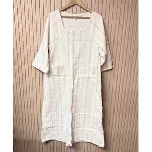 Mara Hoffman Shay Belted Maxi Dress White Blue Size S